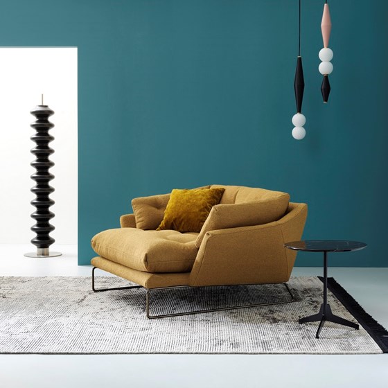 New York Suite brede diepe bijzetzetel geel ITALIAANSE DESIGN ZETELS SABA ITALIA