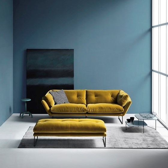 SABA ITALIA ZETELS NEW YORK SUITE Italiaanse design ZETEL KOPEN goud mosterdkleur velvet