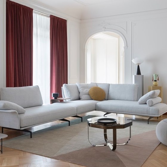 SABA ITALIA AVANT-APRES SOFA modulaire design hoekzetel kopen in stof